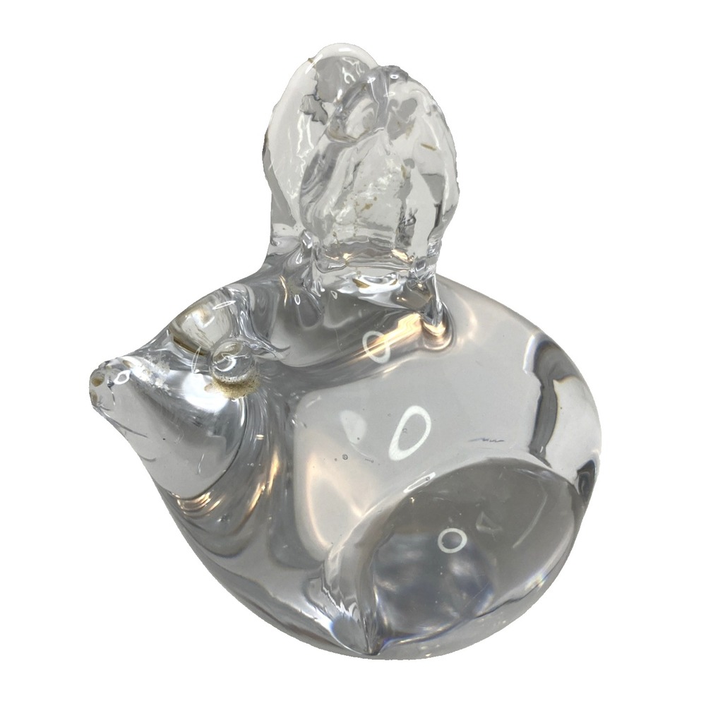 Vintage Crystal Glass Bunny Rabbit Figurine Sweden Paperweight 3.5"